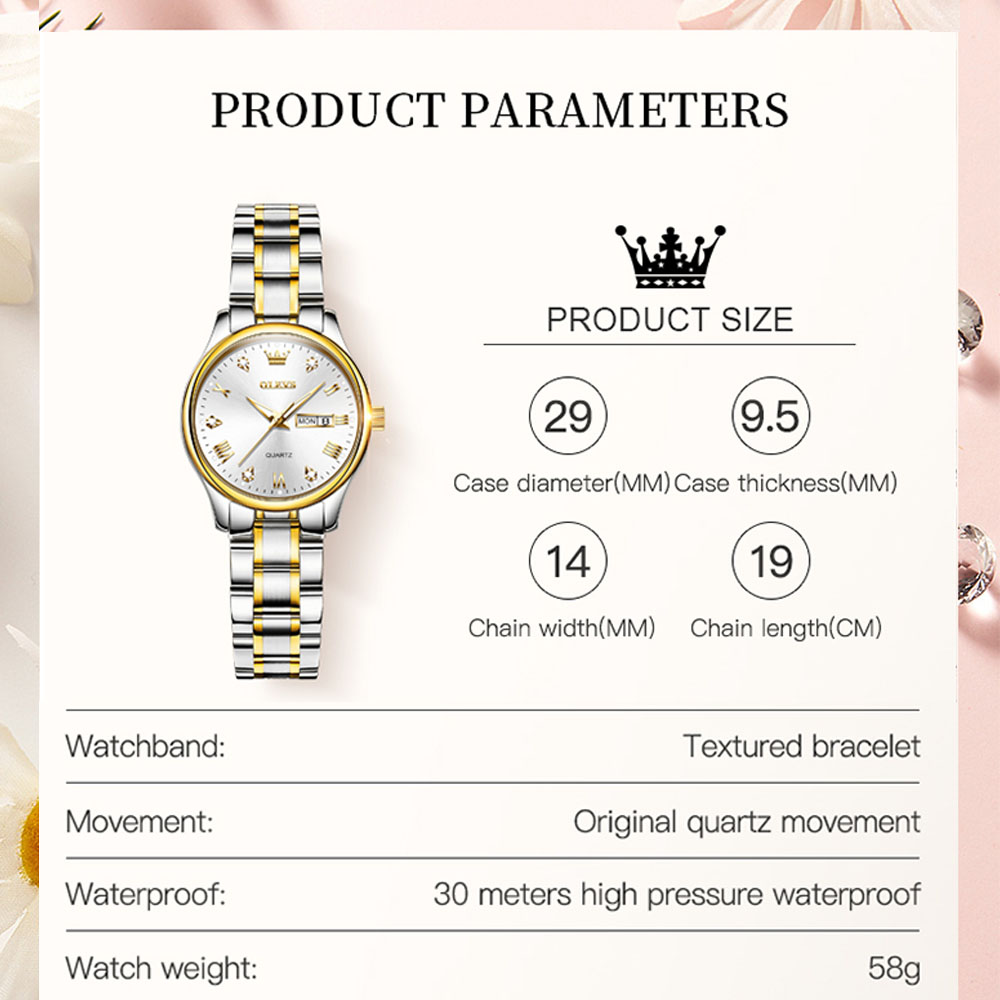 OLEVS 5563 New Fashion Women Q - Luxury Watch Moon Phase review and price