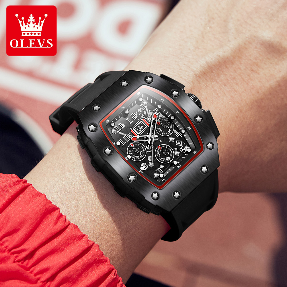 OLEVS 3608 Chronograph Quartz  - Luxury Watch With Rubber Strap review and price