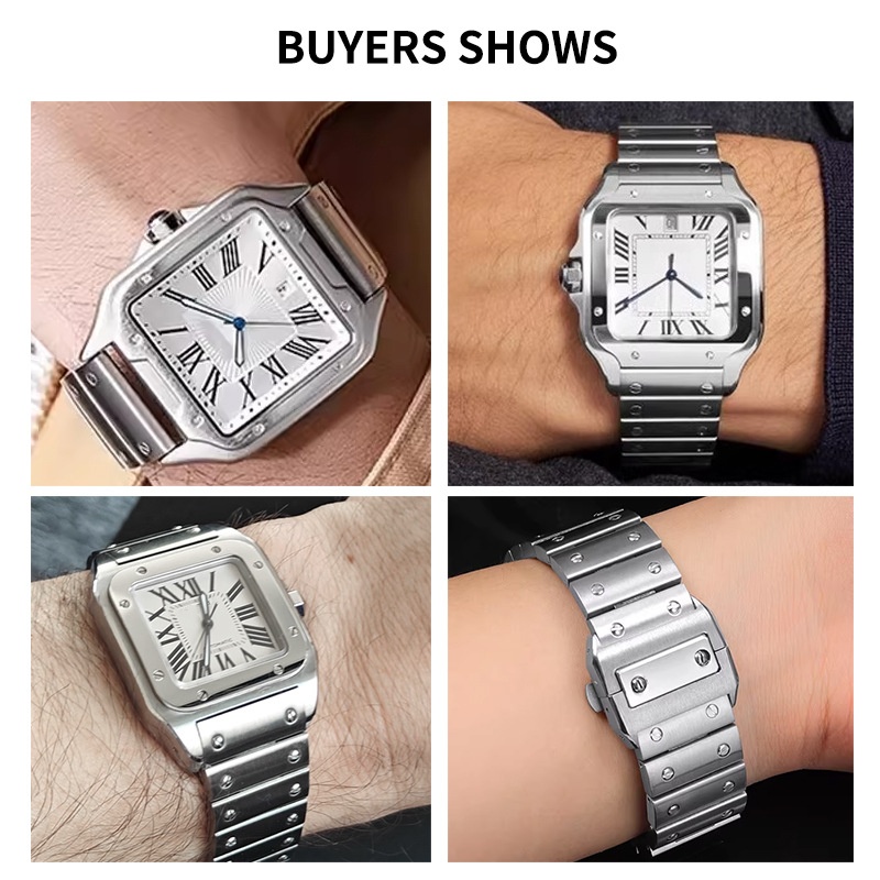 23mm High-Quality Stainless St - Cartier Watch Santos review and price