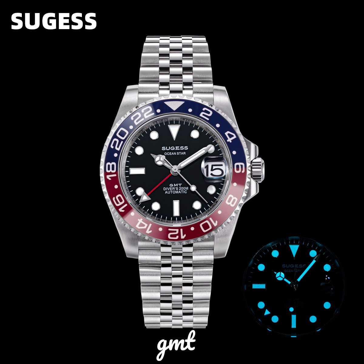 Sugess GMT Diving Watch of Men - Cartier Watch Santos review and price