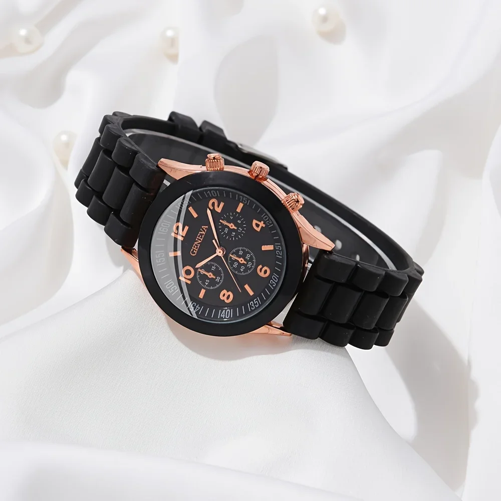 2Pcs Luxury Women's Watch Set  - Luxury Watch With Rubber Strap review and price