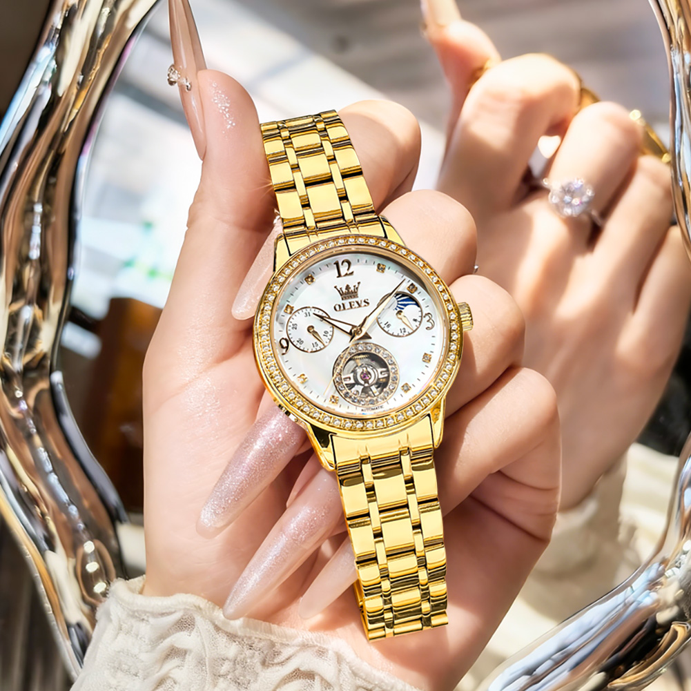 OLEVS 6750 Automatic Woman Wat - Luxury Watch Moon Phase review and price
